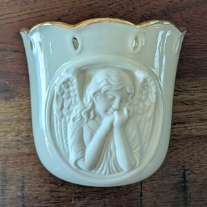Lenox Angel Votive Candle Holder‎ Cream Gold Trim Housewarming Gift Collectible